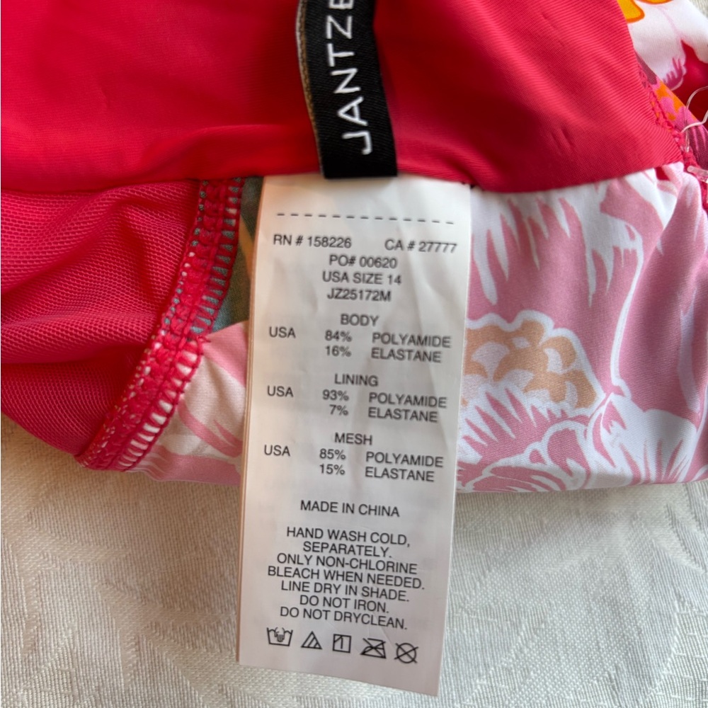 Jantzen Pink Tropical Floral Swimdress - Picture 9 of 11